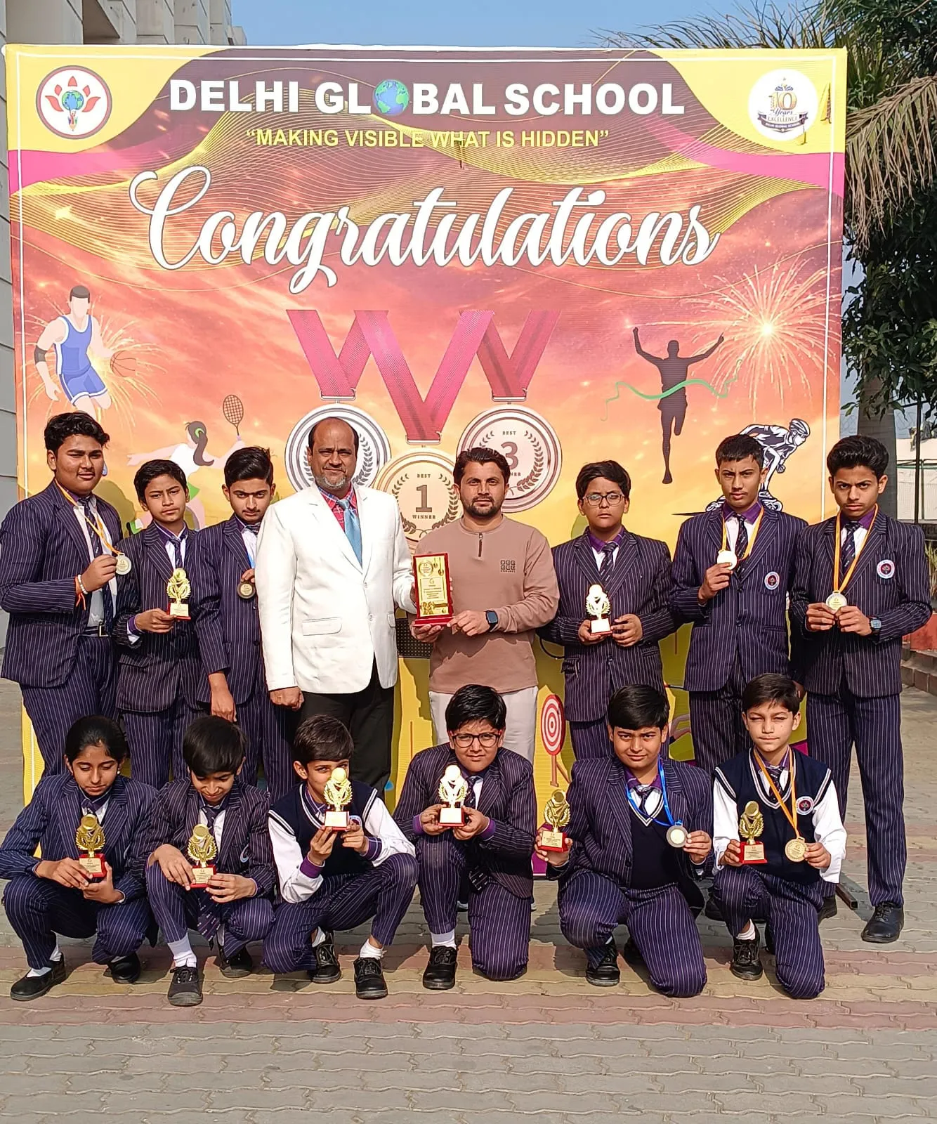 Children from Delhi Global School won 14 medals in shooting